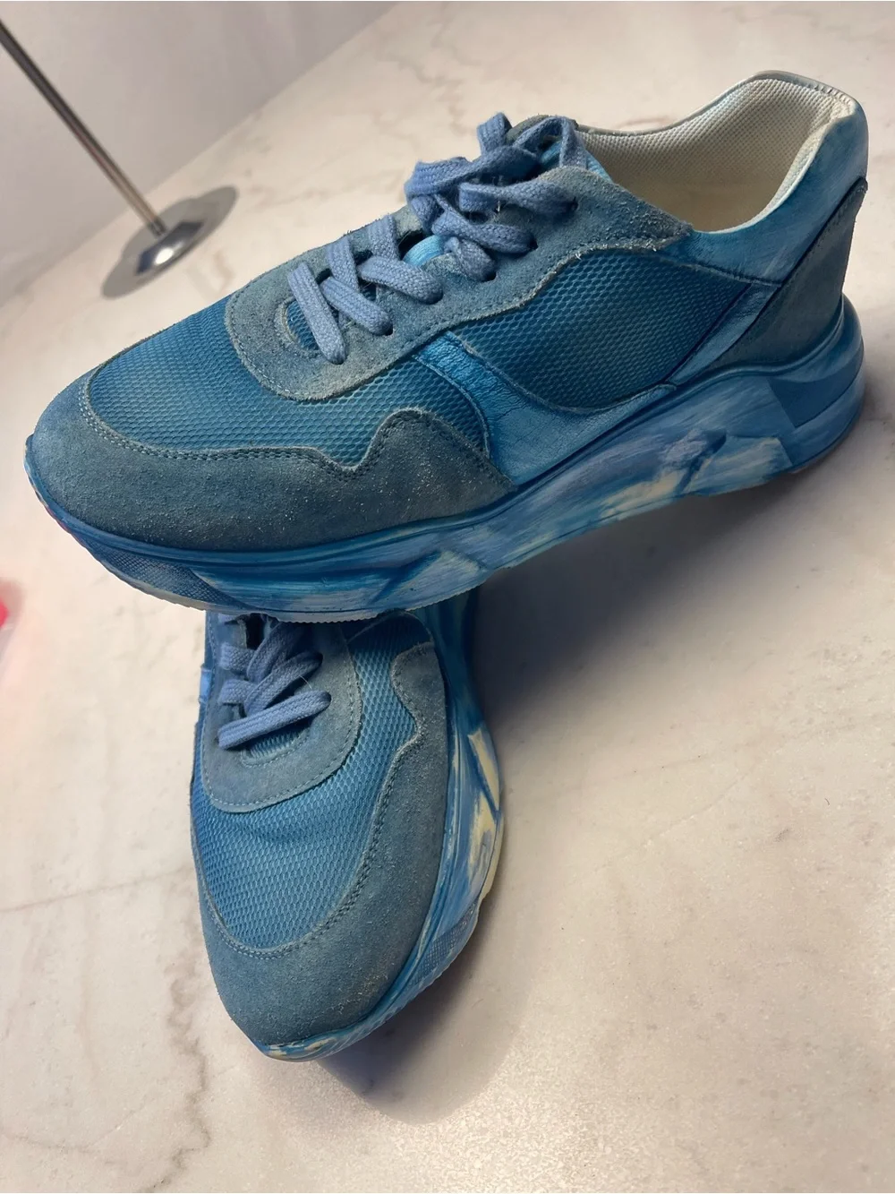 Free People turquoise Blue Mixed-Media Athletic Sneakers